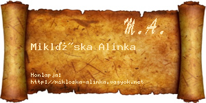 Miklóska Alinka névjegykártya